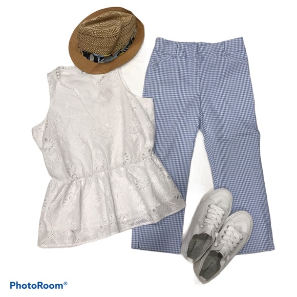 Blue&White Gingham The Iconic Summer Pull-On Capri - Picture 2 of 6